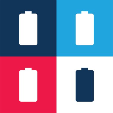 Pil mavi ve kırmızı dört renk minimal simge kümesi