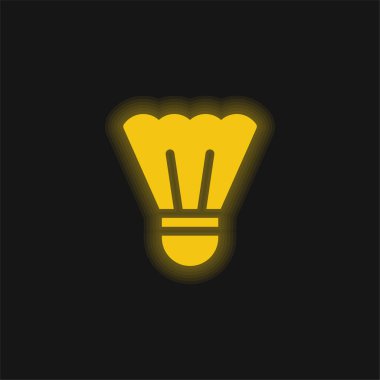 Badminton sarı parlak neon simgesi