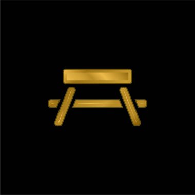 Altın kaplama metalik simge veya logo vektörü