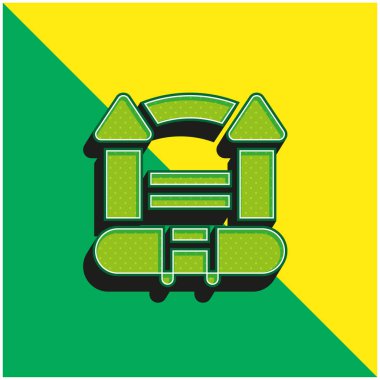 Bouncy Castle Green and yellow modern 3d vector icon logo clipart