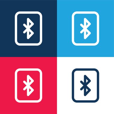 Bluetooth mavi ve kırmızı dört renk minimal simgesi