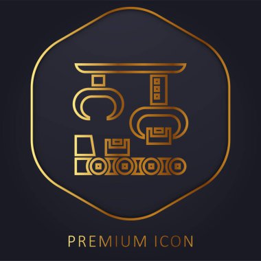 Altın çizgi prim logosunu ya da simgesini monte et