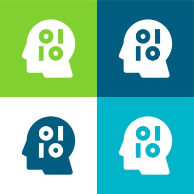 İkili Düz Renk simgesi seti