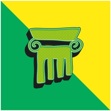 Antique Column Green and yellow modern 3d vector icon logo clipart