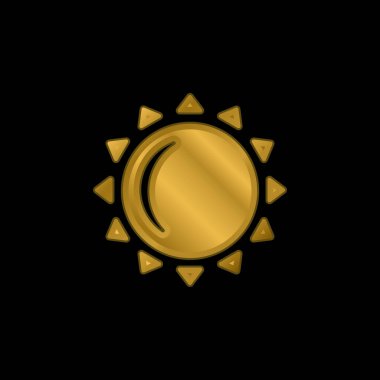 Büyük Güneş altın kaplamalı metalik simge veya logo vektörü