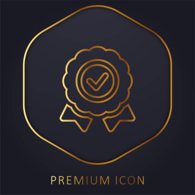 Rozet altın çizgi prim logosu veya simgesi