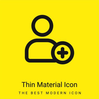 Bir Kişi Özetlenmiş Arayüz İşareti Asgari Parlak Sarı Madde simgesi Ekle