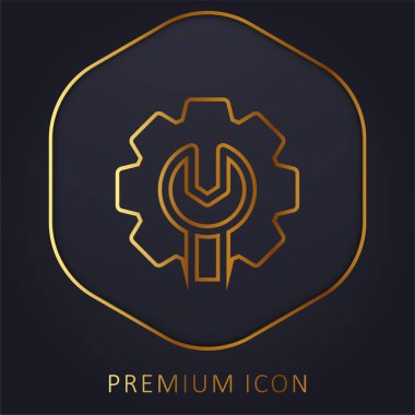 Yönetici altın çizgi premium logosu veya simgesi