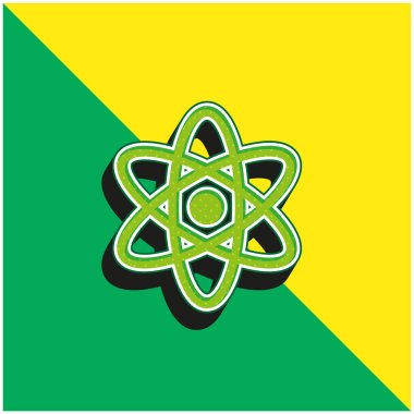 Atom Green and yellow modern 3d vector icon logo clipart