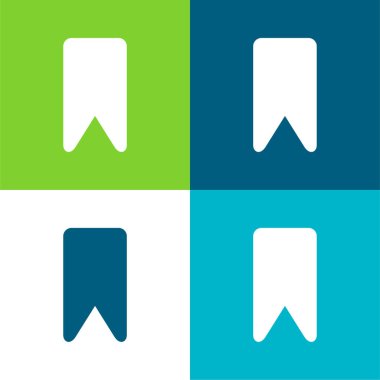 Yer imi Düz 4 renk minimal simgesi seti