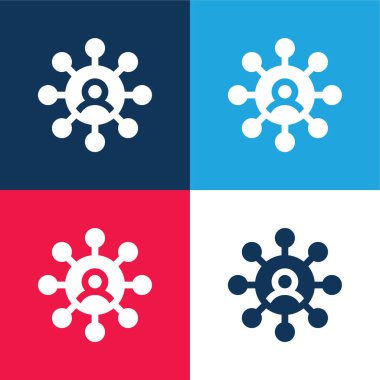 Mavi ve kırmızı dört renk en küçük simge kümesi