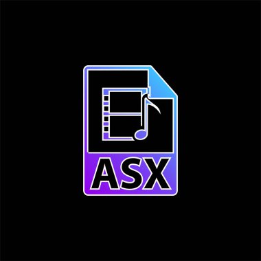 ASX Multimedia File Format blue gradient vector icon clipart