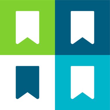 Yer imi Düz 4 renk minimal simgesi seti