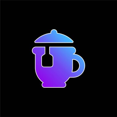 Büyük Çay Tenceresi mavi gradyan vektör simgesi