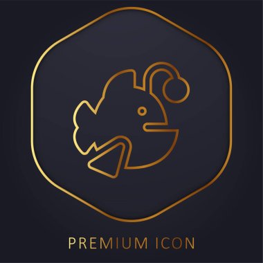 Anglerfish golden line premium logo or icon clipart