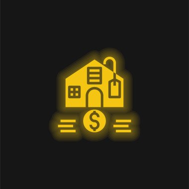 Affordable yellow glowing neon icon clipart