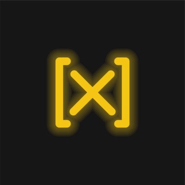 Mutlak Matematiksel İşaret Sarı Parlak Neon simgesi