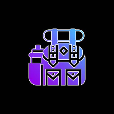 Sırt çantası mavi gradyan vektör simgesi