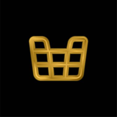 Sepet altın kaplama metalik simge veya logo vektörü