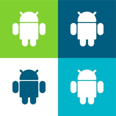 Android Flat four color minimal icon set clipart