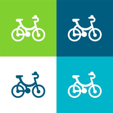 Bisiklet Düz 4 renk en küçük simge kümesi