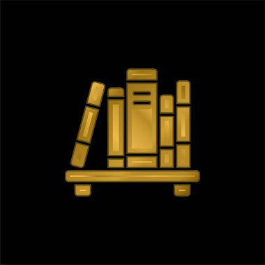 Kitap altın kaplamalı metalik simge veya logo vektörü