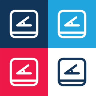 Açı Düğmesi mavi ve kırmızı dört renk minimal simgesi seti