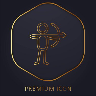 Fiyonk altın çizgili logo veya simgesi olan Archer