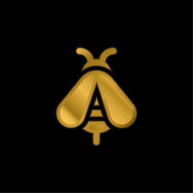 Arı altın kaplama metalik simge veya logo vektörü