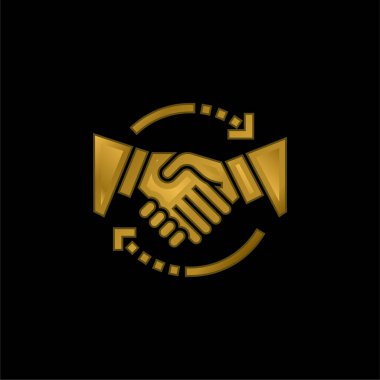 Altın kaplama metalik simge veya logo vektörü