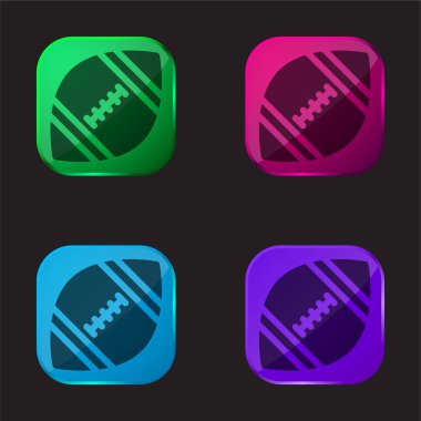 Amerikan Futbolu Dört renkli cam simgesi