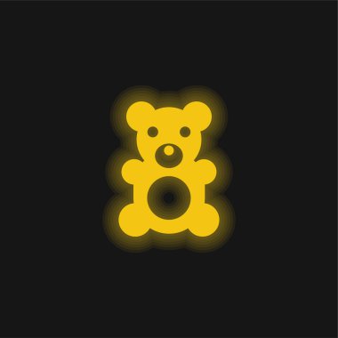 Ayı sarı parlak neon simgesi