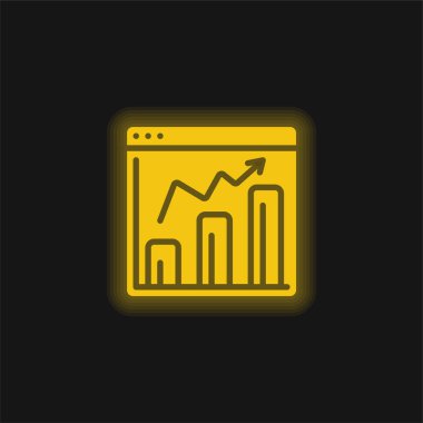 Analitik sarı parlak neon simgesi