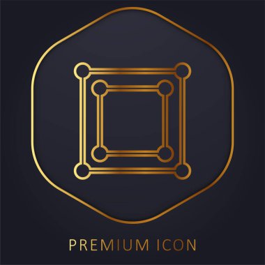 Bounding Box golden line premium logo or icon clipart