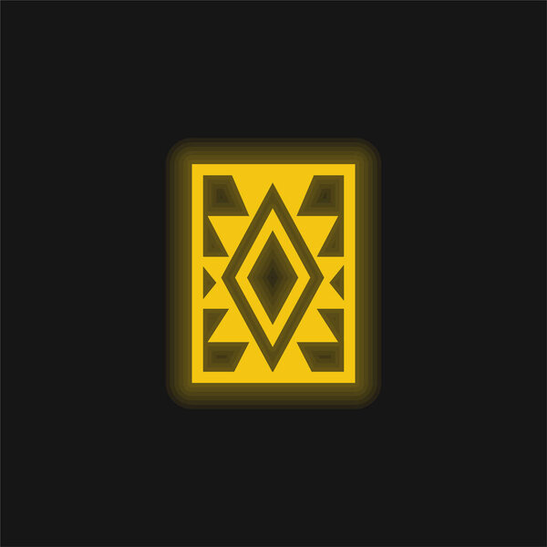 Artisanal Rug Of Mexico yellow glowing neon icon