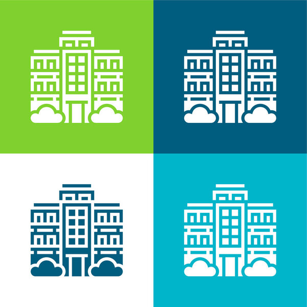 Плоский четырехцветный минимальный набор иконок