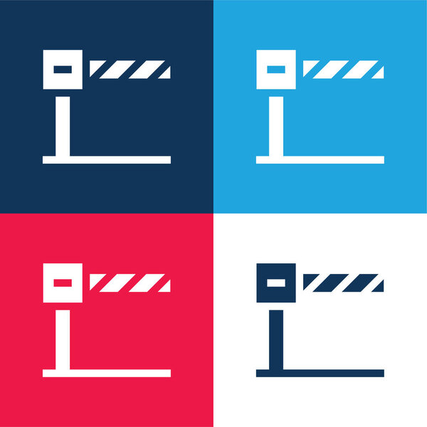 Барьер синий и красный четыре цвета минимальный набор значков