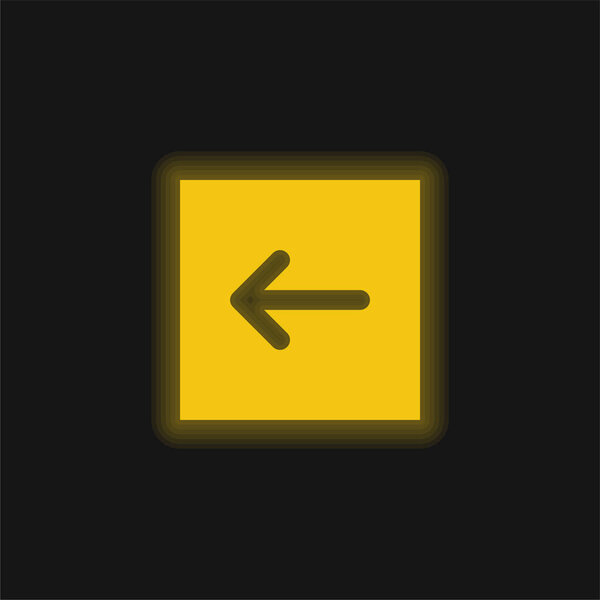 Back Arrow yellow glowing neon icon