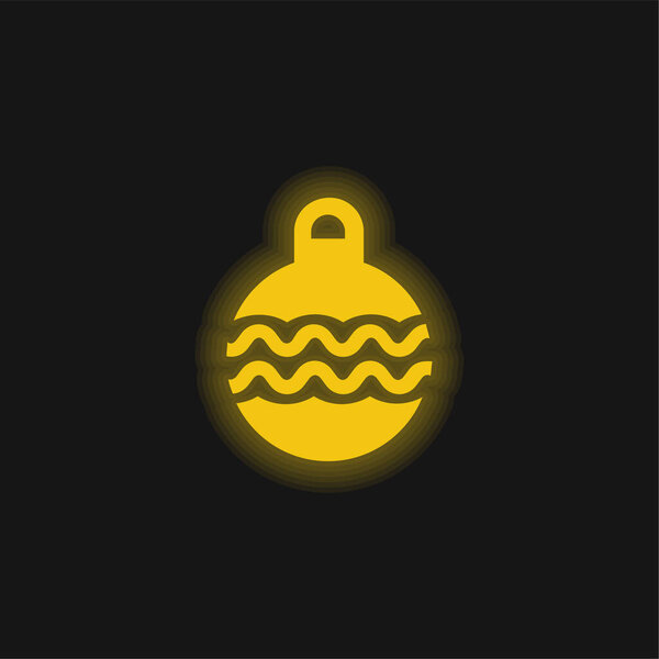 Bauble yellow glowing neon icon