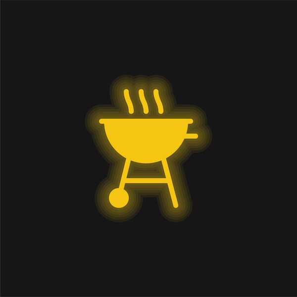 Bbq yellow glowing neon icon