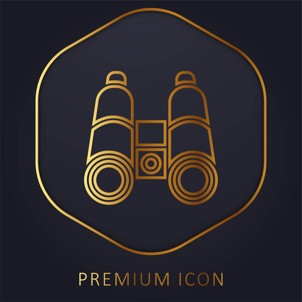 Binocular golden line premium logo or icon