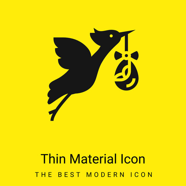 Bird Stork minimal bright yellow material icon