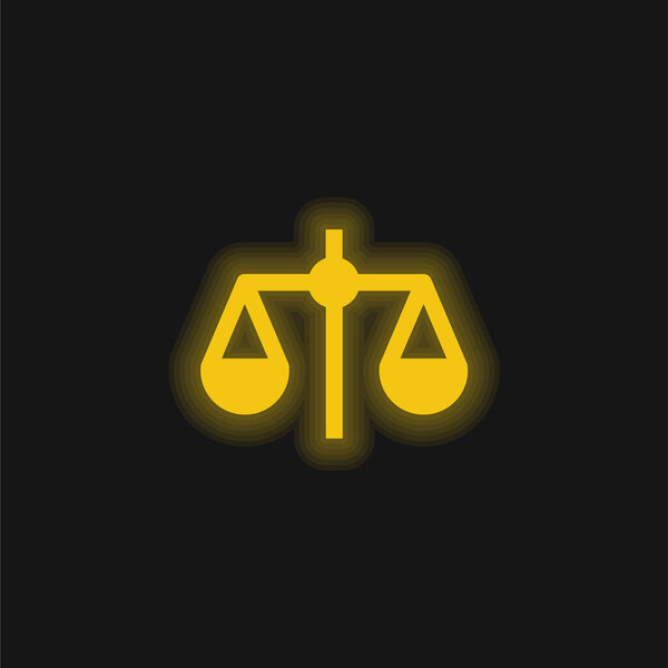 Balance yellow glowing neon icon