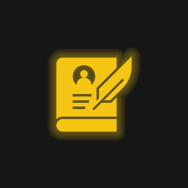 Желтая сияющая неоновая икона