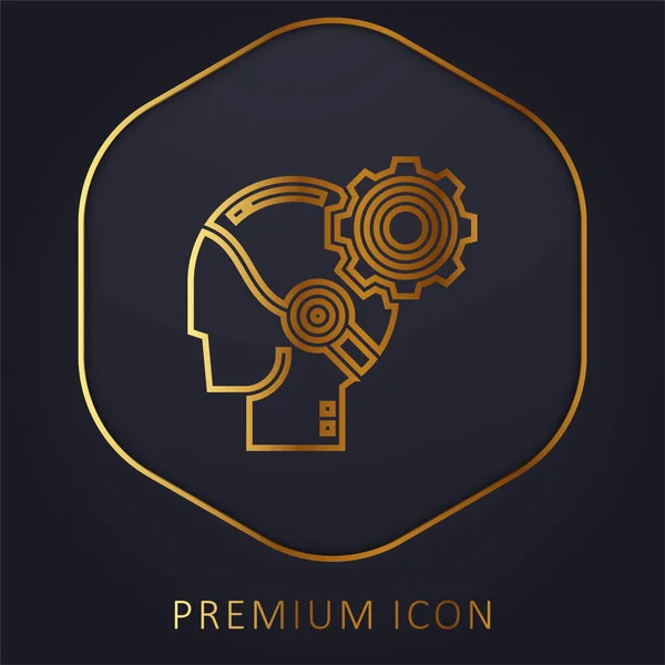 Linha Dourada Logotipo Premium Ícone —  Vetores de Stock