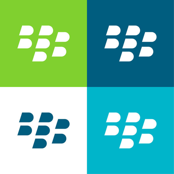 Blackberry Flat четыре цвета минимальный набор значков