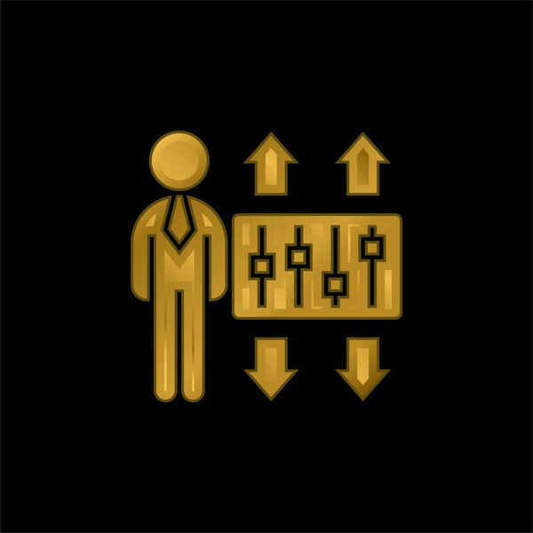 Адаптация позолоченная металлическая икона или вектор логотипа