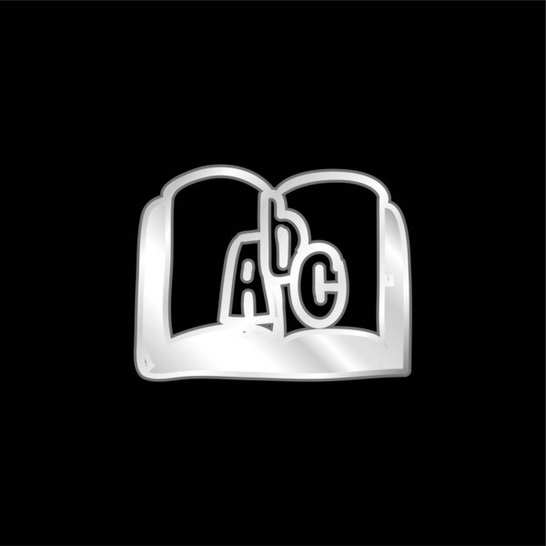 Book Of Abc silver plated metallic icon