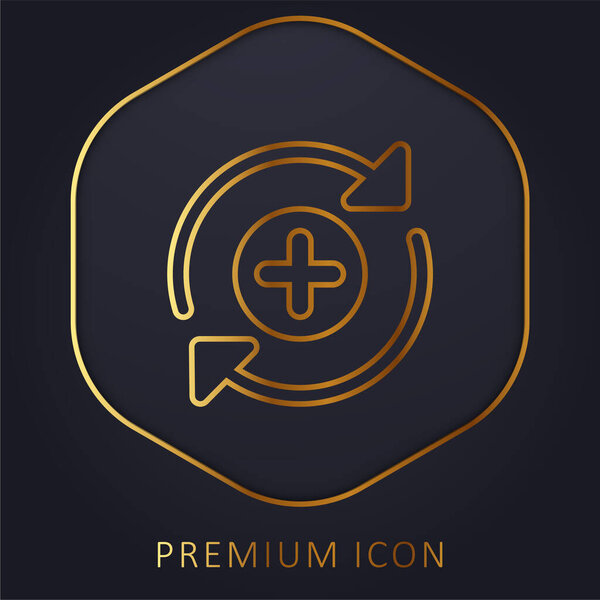 Add golden line premium logo or icon
