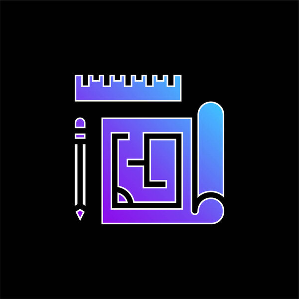 Blueprint blue gradient vector icon